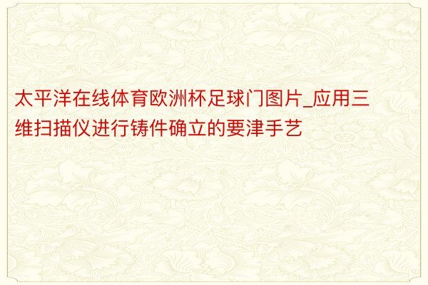 太平洋在线体育欧洲杯足球门图片_应用三维扫描仪进行铸件确立的要津手艺