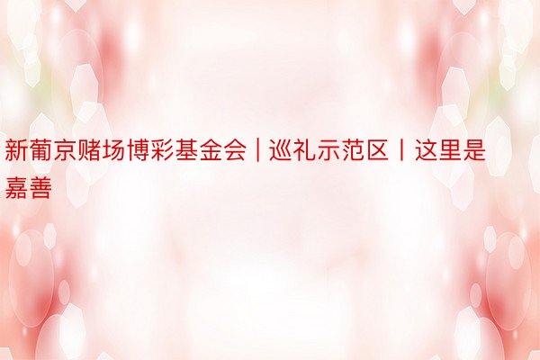 新葡京赌场博彩基金会 | 巡礼示范区丨这里是嘉善