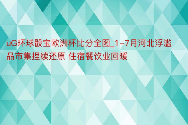 uG环球骰宝欧洲杯比分全图_1-7月河北浮滥品市集捏续还原 住宿餐饮业回暖