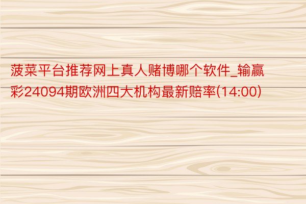 菠菜平台推荐网上真人赌博哪个软件_输赢彩24094期欧洲四大机构最新赔率(14:00)