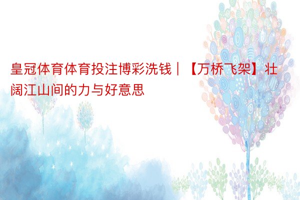 皇冠体育体育投注博彩洗钱 | 【万桥飞架】壮阔江山间的力与好意思